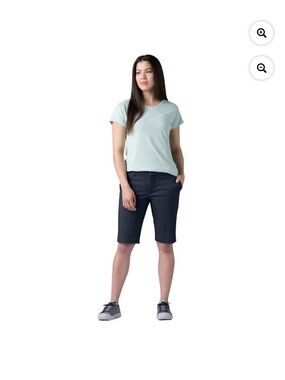 Dickies Women's Perfect Shape Straight Fit Bermuda Shorts 11", Rinsed Navy